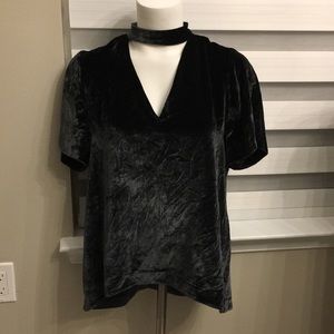 Madewell dark grey velvet top size medium